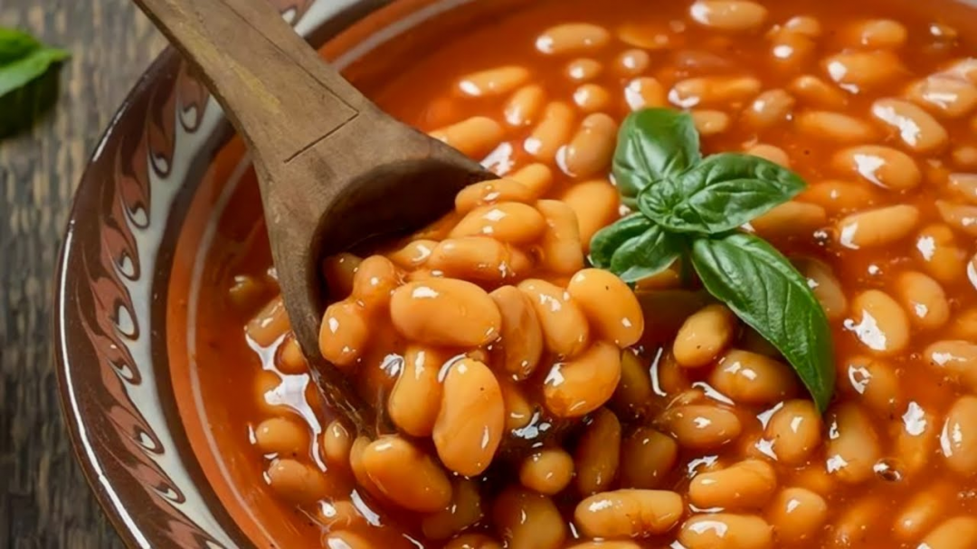 Prato de feijão cozido com caldo encorpado, representando alimento tradicional da culinária brasileira.