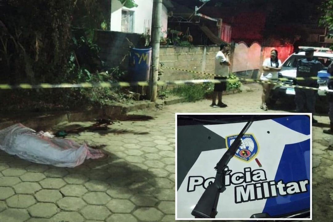 Cena de homicídio em rua de Santa Angélica com isolamento policial