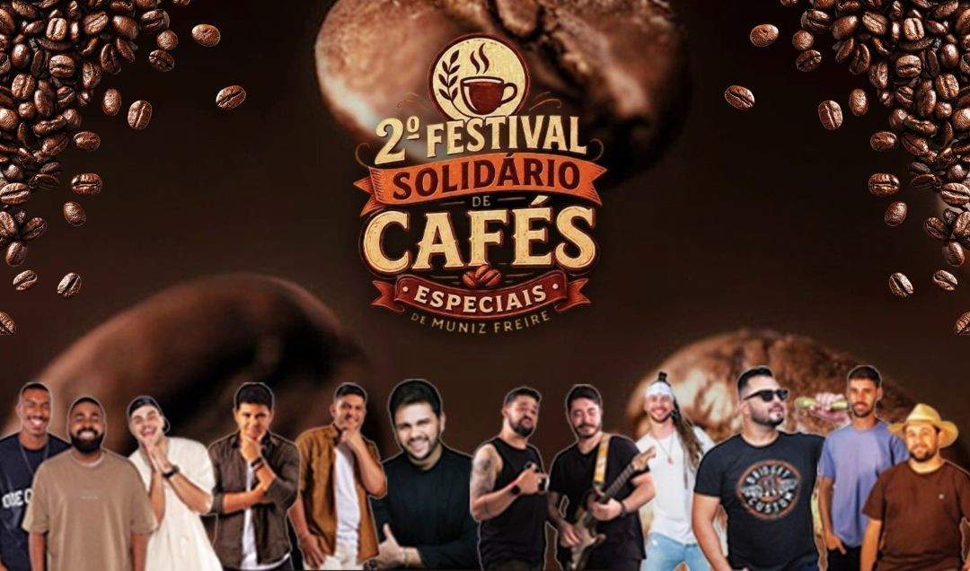 2º Festival Solidário de Cafés Especiais de Muniz Freire acontece no próximo final de semana (15 a 17), com feira, gastronomia, shows e ações solidárias.