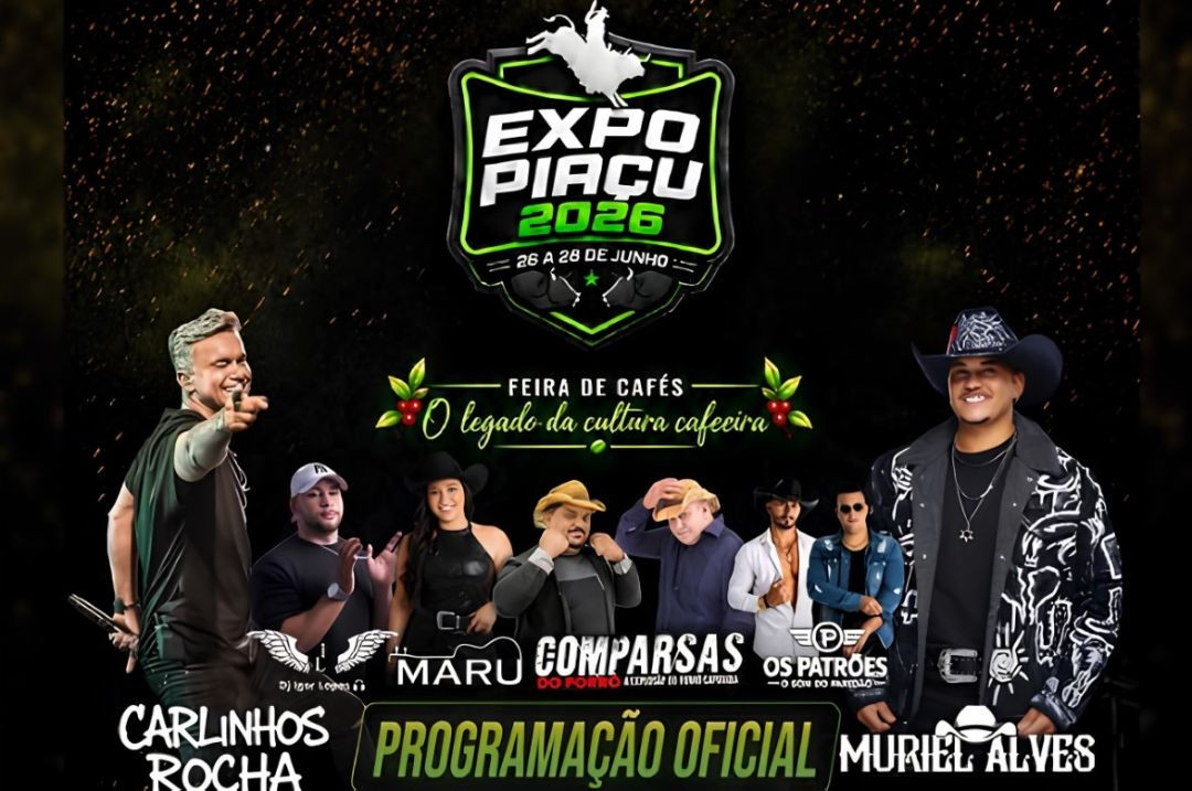 Cartaz oficial de fundo escuro com faíscas brilhantes. No topo, o logotipo verde e branco 